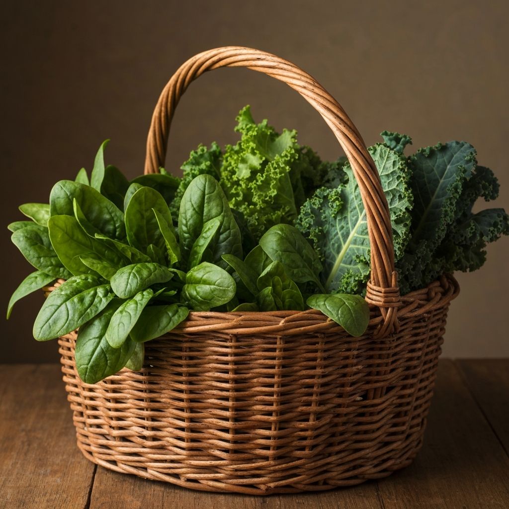 Fresh leafy green vegetables